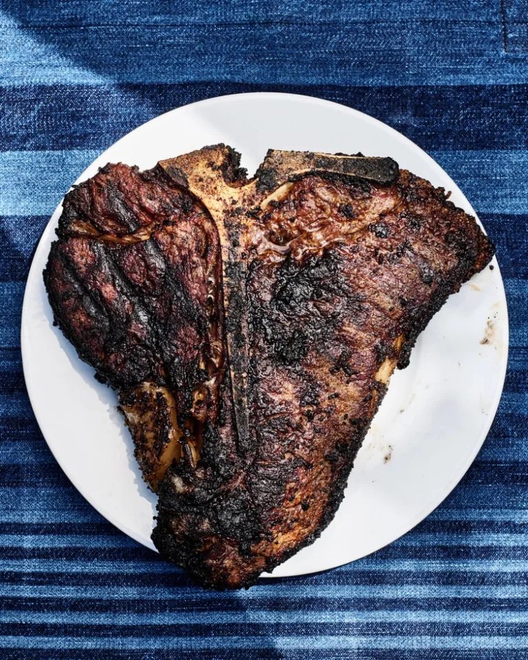 Grilled Porterhouse Steaks with Garlic and Miso