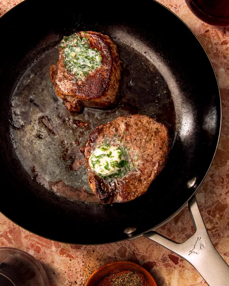 , Pan-Seared Bison Tenderloin with Herb Butter