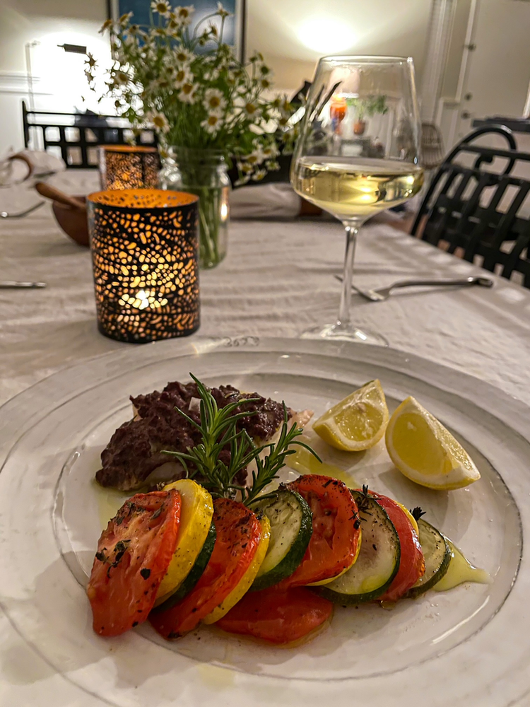 Morue à la Tapenade &#8211; (Codfish with olive Paste) Paired with Chablis Premier Cru