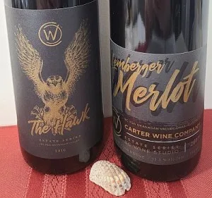 , Tasting Carter Wine Company Lemberger Merlot 2017 and The Hawk 2016PR SAMPLE 