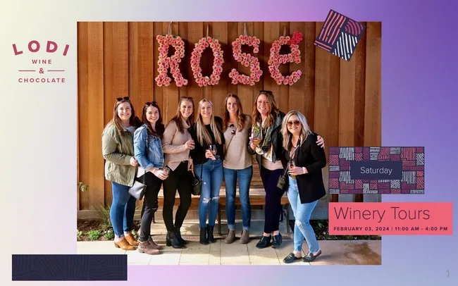 For 2024 Lodi Wine &amp; Chocolate Winery Tours (February 3), a description of each winery and their offerings