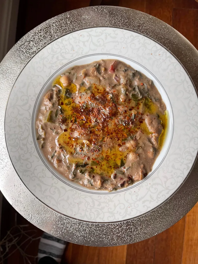 Palestinian Lamb Stew with Sumac, Chard, and Chickpeas