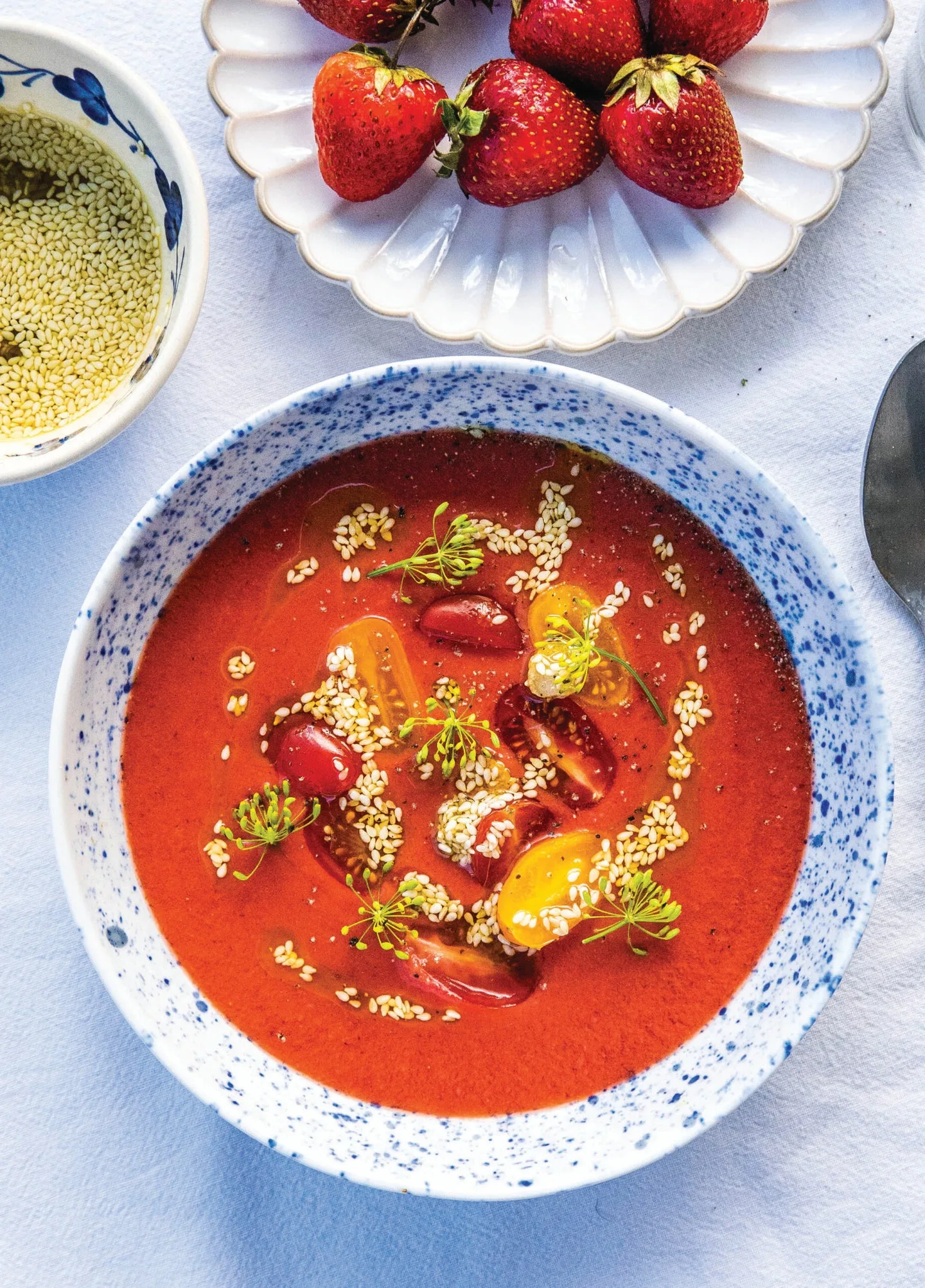 , Chilled Tomato-Strawberry Soup